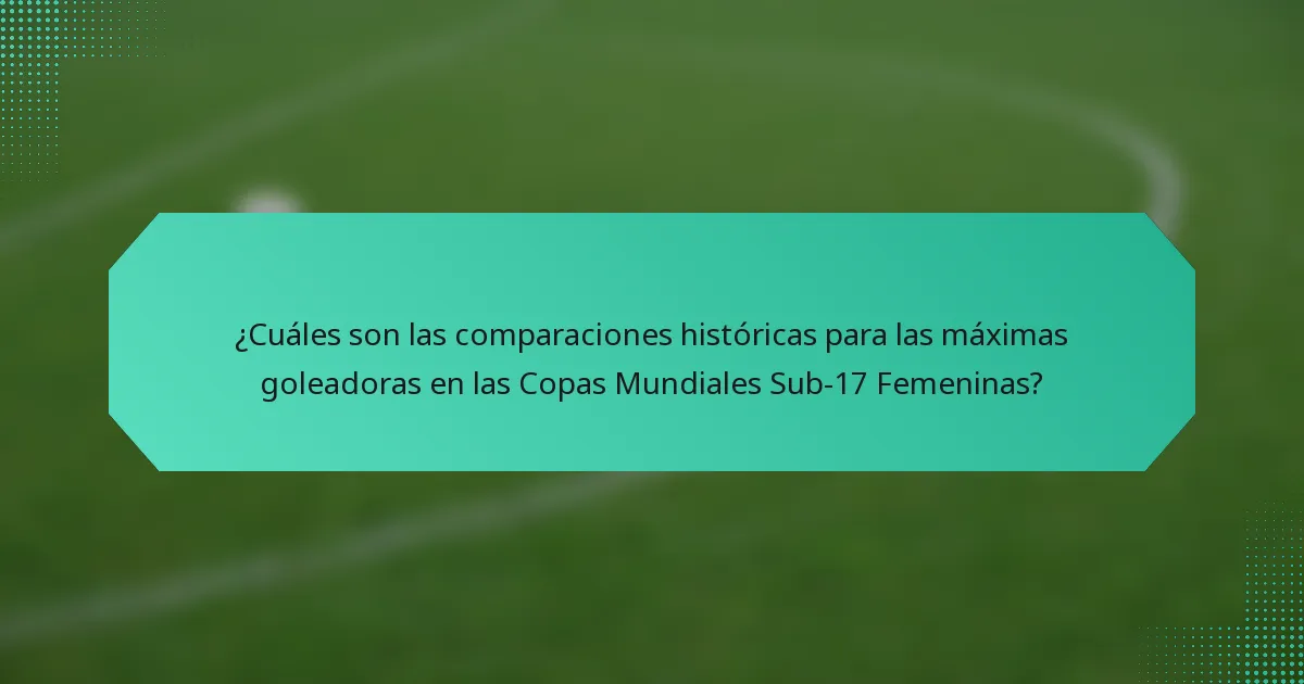 ¿Cuáles son las comparaciones históricas para las máximas goleadoras en las Copas Mundiales Sub-17 Femeninas?